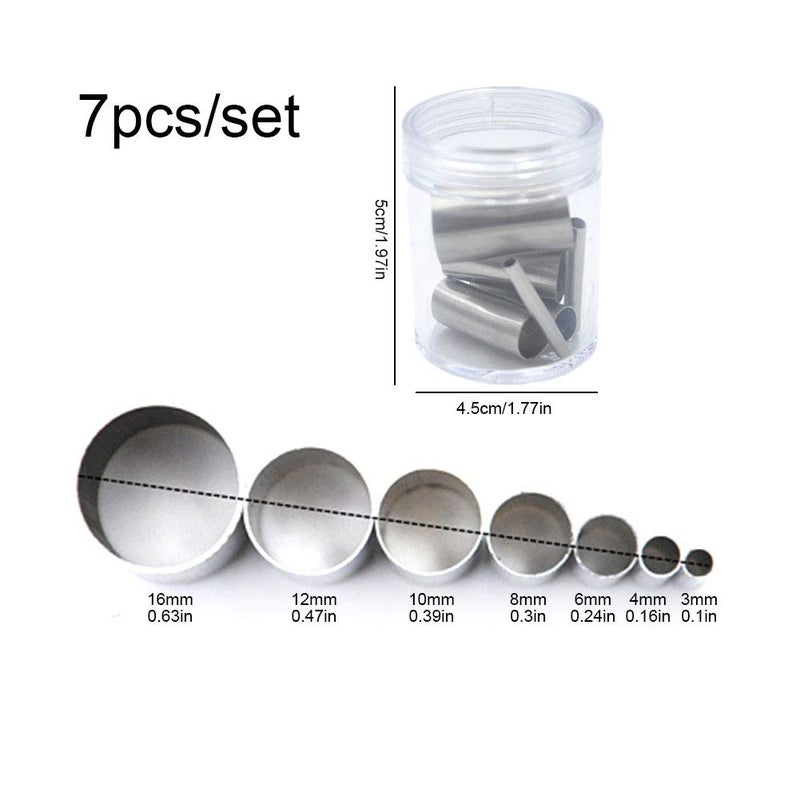 Vidillo Clay Cutters,7Pcs Hole Hollow Punch Cutter Set Stainless Steel Indentation Round Circle Shape Cutters Mold Ceramics Dotting Baking Mold Cutter Punch Tools for Clay Pottery Craft with Storage Case(B2) - Image 2